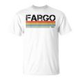 Fargo City レトロ ヴィンテージ ストライプ ギフトとお土産 Tシャツ
