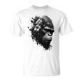 Gorilla Flowers モンキーアニマルプリントアート ゴリラ Tシャツ