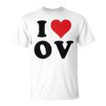 I Heart Ov Initials I Love OV First And Last Name O Tシャツ