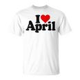 I Love Heart April Nameon A Tシャツ