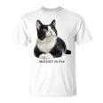Mischief In Fur 猫写真 ハチワレ猫 黒白猫 猫好き ネタ 猫しもべ 猫飼い 猫依存症 長袖tシャツ Tシャツ