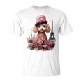 かわいい フランス パリ エッフェル塔 トイプードル パリジャンプードル 長袖tシャツ Tシャツ