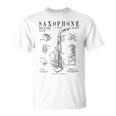 サックス オールド ヴィンテージ 特許 図面 プリント Tシャツ