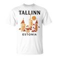 タリン エストニア 中世 旧市街 ヴィンテージ レトロ エストニア Tシャツ