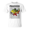 ピーコックバス 80 年代スタイルのモンスターフィッシュキーパー Tシャツ