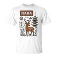 奈良 日本 鹿 日本語タイポグラフィ 漢字 自然 旅行 Tシャツ