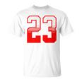 白赤番号 23 スポーツチーム Tシャツ