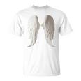 背面にリアルな白い天使の羽。 Tシャツ