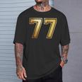77 ナンバーセブンティセブンチーム スポーツ グラフィック 代表チームマッチング Tシャツ 彼への贈り物