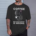 Black Cat Drinking Coffee Because Murder Is Wrong Retro For Women T-Shirt Gifts for Him Black Cat Drinking Coffee Because Murder Is Wrong Retro For Women T-Shirt Gifts for Him