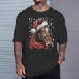 Cheval Enneigé Avec Bonnet De Père Noël D'hiver T-Shirt Cadeaux pour lui