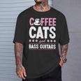 Coffee Cats And Bass Guitars ベースギタリスト 猫とコーヒー 長袖tシャツ Tシャツ 彼への贈り物