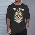 El Jefeugarkull Dia De Los Muertos El Jefe T-Shirt Cadeaux pour lui