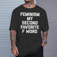 Feminism Myecond Favorite F Word ファニーフェミニスト Tシャツ 彼への贈り物