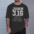 For Godo Loved The World John 316 聖書の言葉 キリスト教 Tシャツ 彼への贈り物