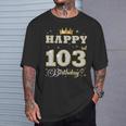 Happy 103Rd Birthday 103歳 女性 男性 誕生日パーティー 長袖tシャツ Tシャツ 彼への贈り物