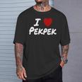 I Heart 愛 Pekpek フィリピンタガログ語 フィリピン フィリピン人 長袖tシャツ Tシャツ 彼への贈り物