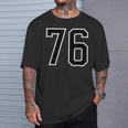 Jersey 76 Blanco Negro Equipo Deportivo Jersey Número 76 Camiseta unisex Regalos para él