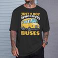 Just A Boy Who Loves Buses バス愛好家 バス愛好家 名言 Tシャツ 彼への贈り物