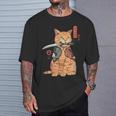 Katana Tatuada De Japón Asiáticoamurai Gato Geekintage Retro Camiseta unisex Regalos para él