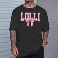 Lolli Floral Toile Pink Water Color Coquette Bow T-Shirt Gifts for Him Lolli Floral Toile Pink Water Color Coquette Bow T-Shirt Gifts for Him