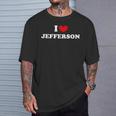 I Love Jefferson 私は愛する Jefferson Tシャツ 彼への贈り物