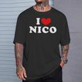 I Love Nico Amo Nico Camiseta unisex Regalos para él
