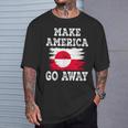 Make America Go Away グリーンランド国旗 アンティーク調 Tシャツ 彼への贈り物