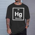 Mercury Hg 元素周期表 サイエンスギフト Tシャツ 彼への贈り物