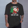 Merry Kiss My Ass Cadeau De Noël Amusant Père Noël T-Shirt Cadeaux pour lui
