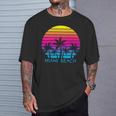 Miami Beach Florida Retrointage Atardeceracacionesiajes Manga Larga Camiseta unisex Regalos para él
