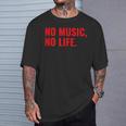No Music No Life For All Music Lovers メンズレディース Tシャツ 彼への贈り物
