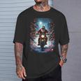 Père Noël Motard Équitation Moto Noël Lune T-Shirt Cadeaux pour lui