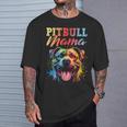 Pitbull Mama Colorful Pittie Mom Dog Lover Mother's Day T-Shirt Gifts for Him