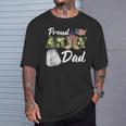 Proud Army Dad Military Dad With Dog Tag Us Flag T-Shirt Gifts for Him