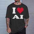 Red Heart I Love Ai Tシャツ 彼への贈り物