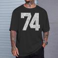 Uniforme De Jersey Número 74 Cumpleaños Número 74 Camiseta unisex Regalos para él