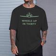 Wheels Up In Thirty プライベートジェット用語 長袖tシャツ Tシャツ 彼への贈り物