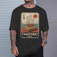 たこ焼きボール 道頓堀 日本 レトロ 和 漢字 お土産 Tシャツ 彼への贈り物