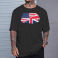 アメリカの国旗-ユニオンジャック-イギリスの国旗 Usa Flag Union Jack Uk Flag Tシャツ 彼への贈り物