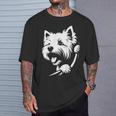 ウエスト ハイランド ホワイト テリア ピーキングドッグ ウェスティ デザイン Tシャツ 彼への贈り物