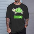 カメさん 亀《Kame》ミドリガメ【どうぶつフレンズ】水族館 ゆるくて かわいい キャラクター イラスト Tシャツ 彼への贈り物