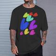 カラフルハート Tシャツ 彼への贈り物
