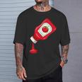 ケチャップをのせて面白いケチャップラバー Tシャツ 彼への贈り物