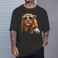 サングラスをかけたライオン 動物大好きライオン かわいいライオン Tシャツ 彼への贈り物