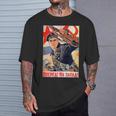 ソビエト・プロパガンダ オンワード・トゥ・ザ・ウェスト 第二次世界大戦 ヴィンテージポスター Tシャツ 彼への贈り物