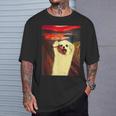 トイプードル 面白いtシャツ 犬 ムンクの叫び かわいい メンズ 子供 おもしろ 服 グッズ ネタ わんこ Tシャツ 彼への贈り物