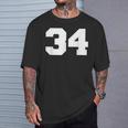ナンバー34 スポーツジャージプレーヤー 34 ファン フロントプリント ヴァーシティ Tシャツ 彼への贈り物