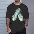 バレリーナガール ミントグリーン ダンス バレエ水彩画 Tシャツ 彼への贈り物