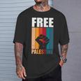 パレスチナ人のためのフリーパレスチナのレトロなビンテージデザイン 長袖tシャツ Tシャツ 彼への贈り物
